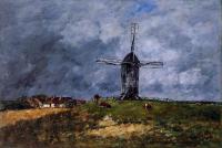 Boudin, Eugene - Cayeux, Windmill in the Countryside, Morning